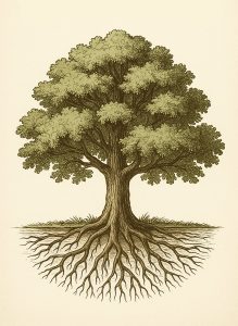 Stel je een boom voor. Wat je ziet – de stam, de takken, de bladeren – staat symbool voor je gedrag, je relaties, je werk, je zichtbare leven. Maar wat je niet ziet, is minstens zo belangrijk: de wortels.